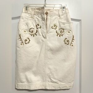 Mondi vintage white denim skirt